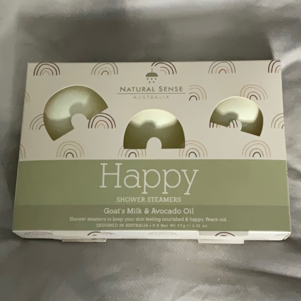 Natural Sense shower steamers. Goats milk and avocado oil. Australia.